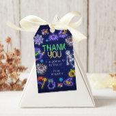 Spooky Neon elke leeftijd Halloween Verjaardag Cadeaulabel