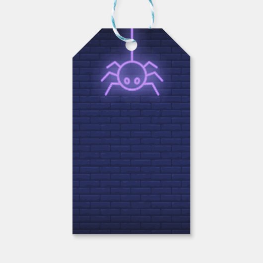 Spooky Neon elke leeftijd Halloween Verjaardag Cadeaulabel (Achterkant)