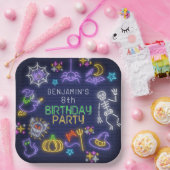 Spooky Neon elke leeftijd Halloween Verjaardag Papieren Bordje (Feest)