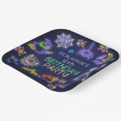 Spooky Neon elke leeftijd Halloween Verjaardag Papieren Bordje (Gebogen)