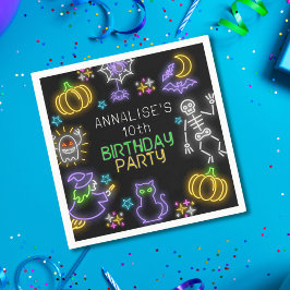 Spooky Neon elke leeftijd Halloween Verjaardag Servet
