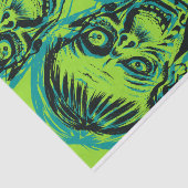 Spooky Neon Green Zombie Halloween Tissuepapier (Detail)