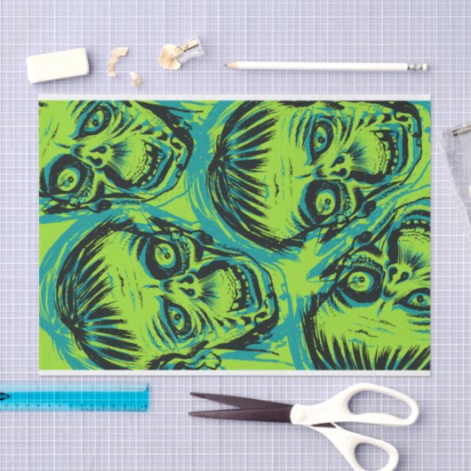 Spooky Neon Green Zombie Halloween Tissuepapier (Craft)