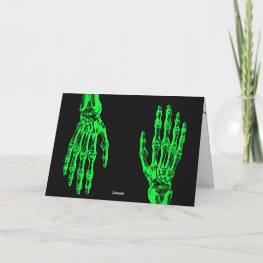 Spooky neon groen Halloween zombie handen Kaart (Achterkant)