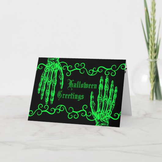 Spooky neon groen Halloween zombie handen Kaart (Voorkant)