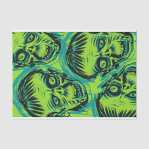 Spooky Neon Groen Zombie Halloween  Tissuepapier