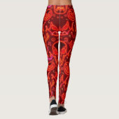 Spooky Neon Jack-o'-Lantern Halloween Night Scene Leggings (Achterkant)