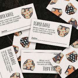 Spooky Neutral Halloween Baby shower Luier Raffle Informatiekaartje