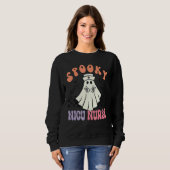 Spooky NICU Nurse Halloween Ghost Retro RN Neonata Trui (Voorkant volledig)