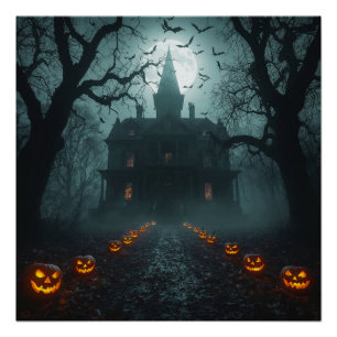 Spooky Night beroemd gemaakt door Jack-o'-Lanterns Perfect Poster