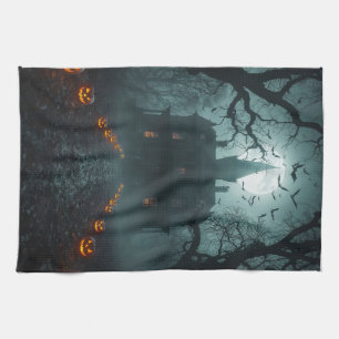 Spooky Night beroemd gemaakt door Jack-o'-Lanterns Theedoek