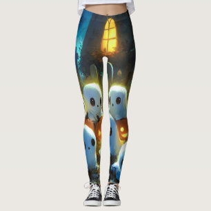 Spooky Night Cemetery Schattige Halloween Ghost Leggings