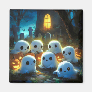 Spooky Night Cemetery Schattige Halloween Ghost Magneet