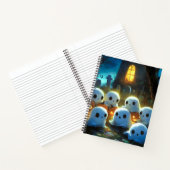 Spooky Night Cemetery Schattige Halloween Ghost Notitieboek (Binnen)