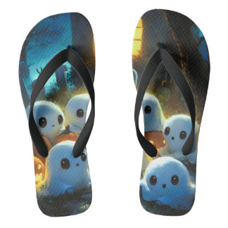 Spooky Night Cemetery Schattige Halloween Ghost Teenslippers