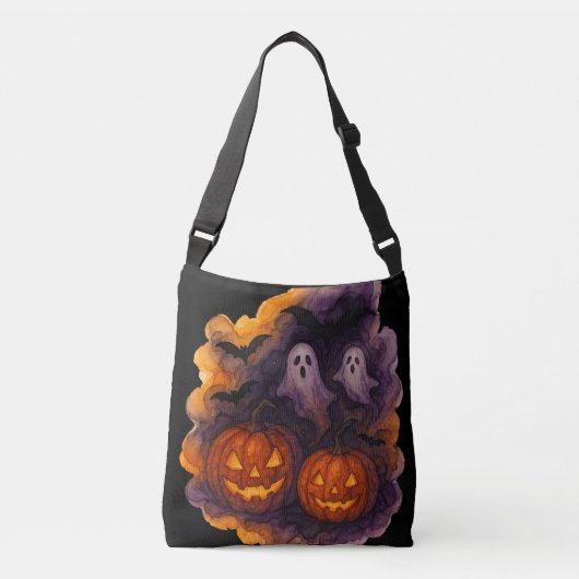 Spooky Night en Spooky Pumpkins Crossbody Tas (Voorkant)