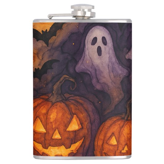 Spooky Night en Spooky Pumpkins Heupfles (Voorkant)