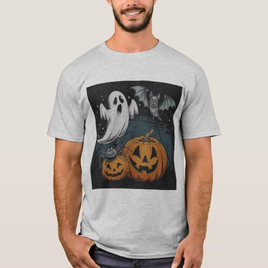 Spooky Night Friends Halloween T-shirt (Voorkant)