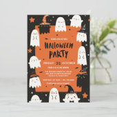 Spooky Night Ghost Party Kaart (Staand voorkant)