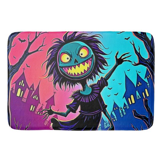 Spooky Night Halloween Creature Design Badmat (Voorkant)