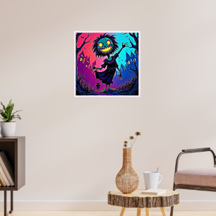 Spooky Night Halloween Creature Design Poster