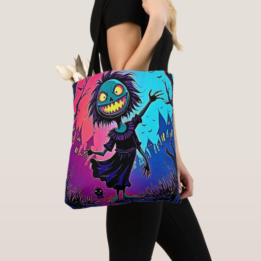 Spooky Night Halloween Creature Design Tote Bag (Dichtbij)