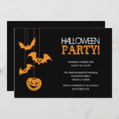 Spooky Night Halloween Party Invitation Kaart (Voorkant / Achterkant)