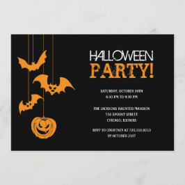 Spooky Night Halloween Party Invitation Kaart