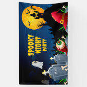 Spooky Night Halloween Party Spandoek (Verticaal)