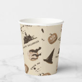 -Spooky Night Halloween-patroon Papieren Bekers (Rechts)