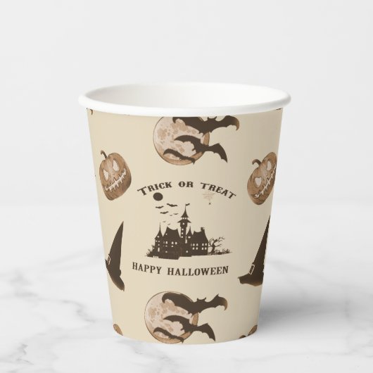 -Spooky Night Halloween-patroon Papieren Bekers (Voorkant)
