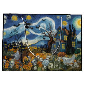 Spooky Night-Halloween spookachtige schedel spookh Groot Cadeauzakje (Achterkant)