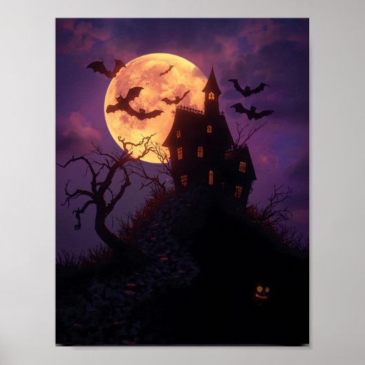 Spooky Night - Haunted House Poster (Voorkant)