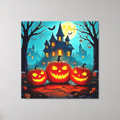  Spooky Night Haunted House Thrills Canvas Afdruk (Voorkant)