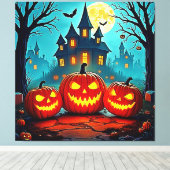  Spooky Night Haunted House Thrills Canvas Afdruk (Insitu (Houten vloer))