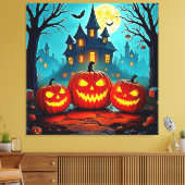  Spooky Night Haunted House Thrills Canvas Afdruk (Insitu (Woonkamer))