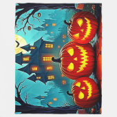  Spooky Night Haunted House Thrills Fleece Deken (Voorkant)