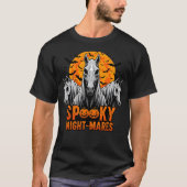 Spooky Night-Mares Grappig Halloween Paard & Pompo T-shirt (Voorkant)