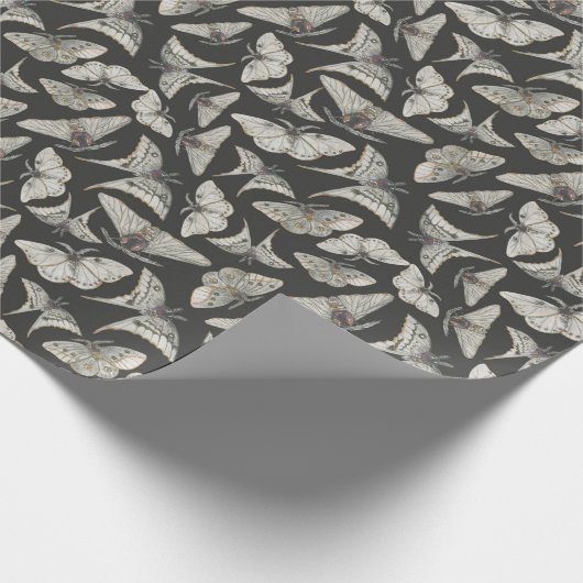 Spooky Night Moth Pattern Cadeaupapier (Hoek)