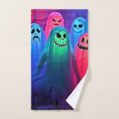 Spooky Night of Colorful Ghosts Design Bad Handdoek (Handdoek)