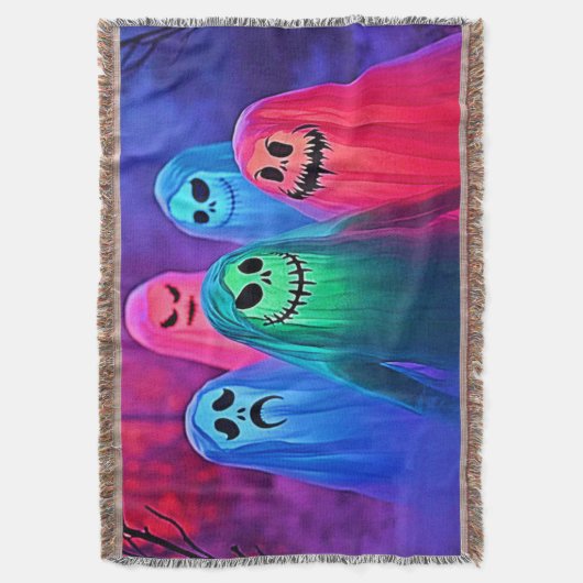 Spooky Night of Colorful Ghosts Design Deken (Voorkant Verticaal)