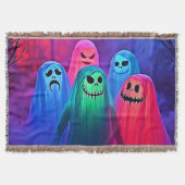 Spooky Night of Colorful Ghosts Design Deken (Voorkant)