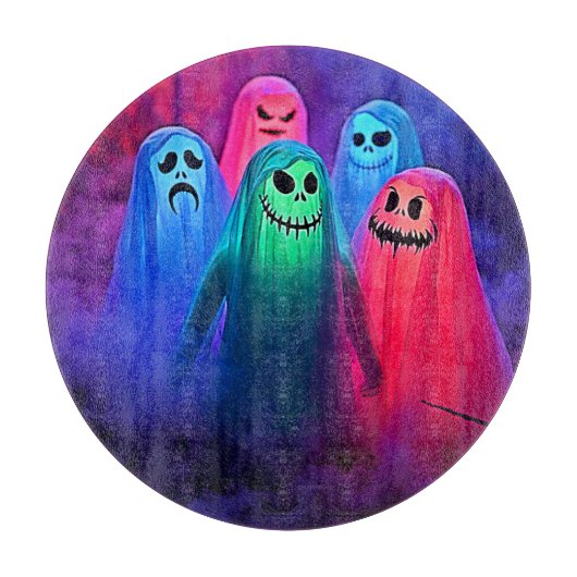 Spooky Night of Colorful Ghosts Design Snijplank (Voorkant)