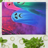 Spooky Night of Colorful Ghosts Design Theedoek (Gevouwen)