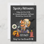 Spooky Night of Horror Halloween Party Invitation Kaart (Voorkant)