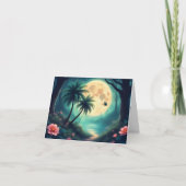 Spooky Night Over Tropical Waters - Halloween Kaar Bedankkaart (Voorkant)