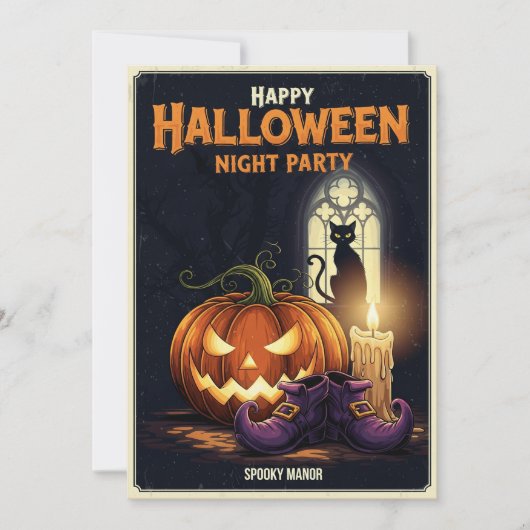 Spooky Night Party Invitation Kaart (Voorkant)