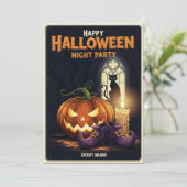 Spooky Night Party Invitation Kaart (Staand voorkant)