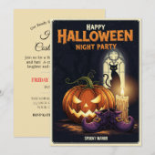 Spooky Night Party Invitation Kaart (Voorkant / Achterkant)