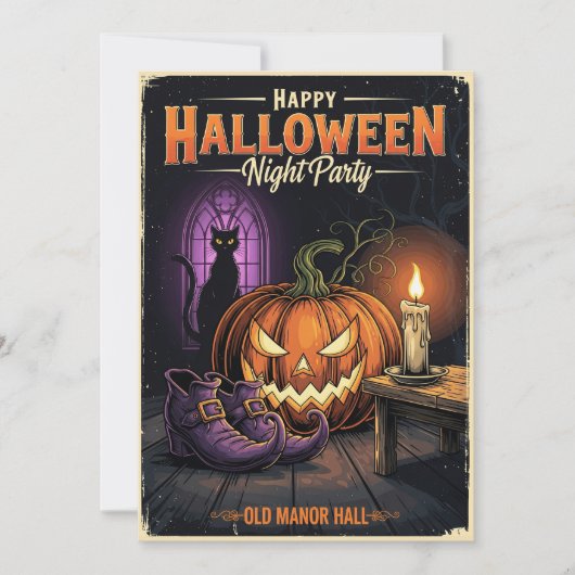 Spooky Night Party Invitation Kaart (Voorkant)